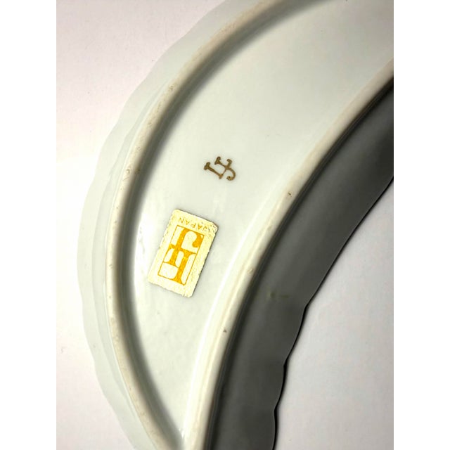 Off-white Vintage Crescent Porcelain Side Dish / Trinket Tray - Lj Japan For Sale - Image 8 of 10