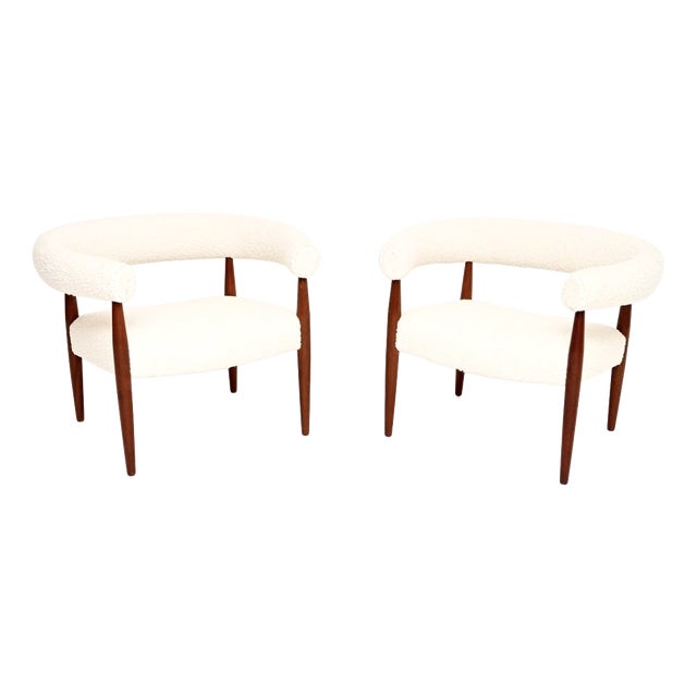 Vintage Danish Ring Chairs by Nanna Ditzel for Kolds Savvaerk, 1950, Set of 2 For Sale