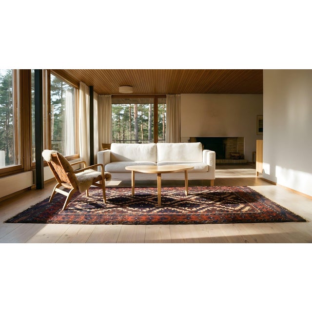 Superb Blue, Brown and Beige Color and Unique Tribal Design Baluch Rug For Sale - Image 11 of 12