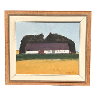Eric Julius, Farmhouse, 1950s, Oil on Canvas, Framed For Sale