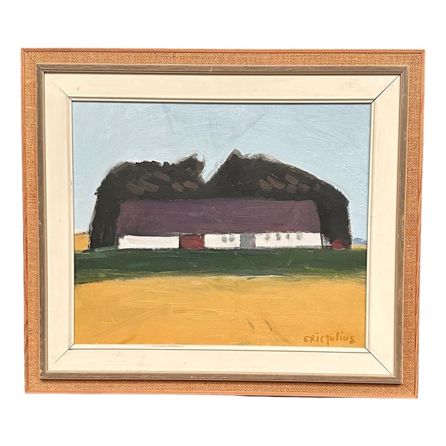 Eric Julius, Farmhouse, 1950s, Oil on Canvas, Framed For Sale
