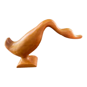 Mid 20th Century Vintage Abstract Hand-Carved Wood Duck
