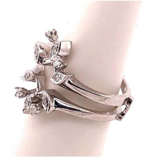 14 Karat White Gold Interlocking Engagement Ring Guard For Sale - Image 4 of 8