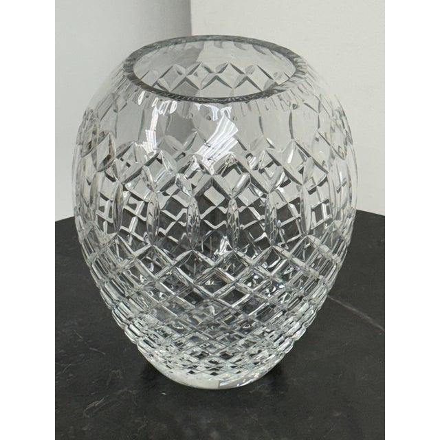 Traditional Cut Crystal Oval Vase, Vintage For Sale - Image 3 of 12