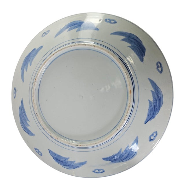 Japanese Imari Porcelain Charger With Crane Panels Meiji Period 16" For Sale - Image 9 of 9