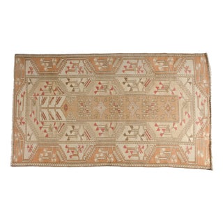 Anatolian Muted Faded Wool Aztec Rug For Sale