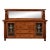 Antique Arts & Crafts Carved Oak Sideboard or Bar Cabinet With Stained Glass Doors, Newly Refinished For Sale