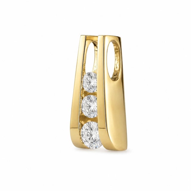 Contemporary 14k Gold Three Diamond Scissor Pendant With 1.05 CTTW Natural Diamonds For Sale - Image 3 of 3