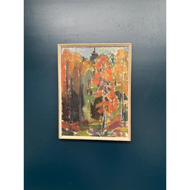 L. S‑c, Forest in Autumn, 1950s, Oil on Canvas, Framed For Sale - Image 12 of 13
