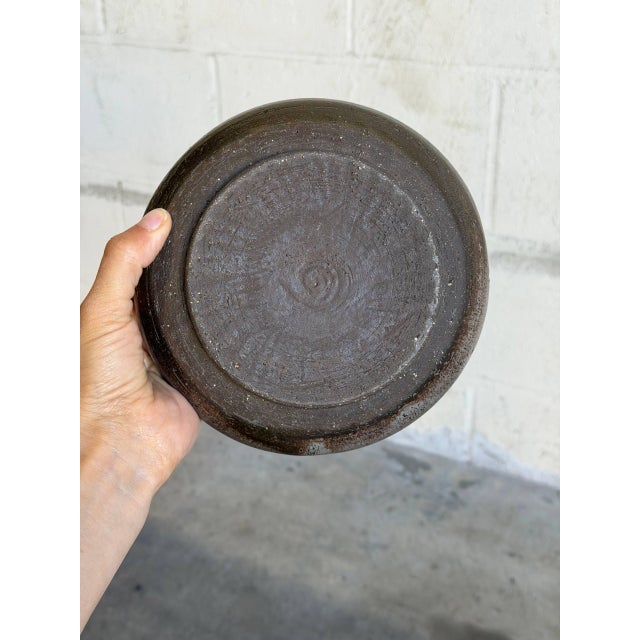 Ceramic Studio Pottery Ashtray Plate Brown Glaze Mid-Century Modern 1970s For Sale - Image 10 of 11