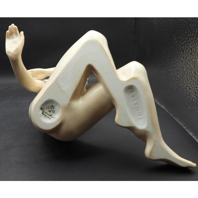 Rosenthal Seated Female Nude Figurine 1930s Max Hermann Fritz Sculptor Germany For Sale - Image 10 of 12