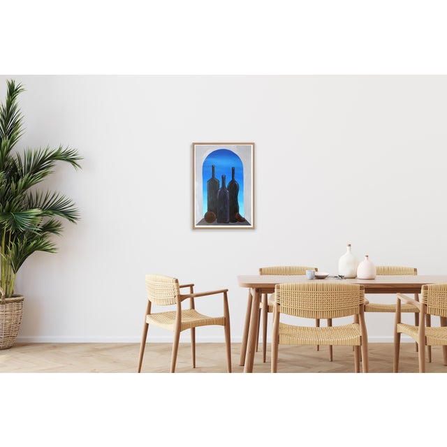 Paper 1016, Modern Italian Still Life Painting, Backlit Window, Acrylic Paint on Watercolor Paper by Gio Bellagio For Sale - Image 7 of 8
