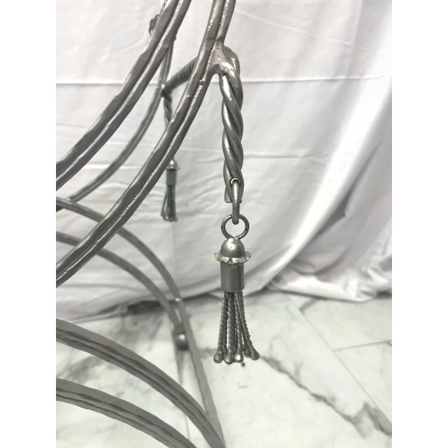 Metal Maison Jansen Attributed French Mid-Century Steel Bench For Sale - Image 7 of 9