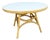 Boho Chic Rattan Laminate Top Circular Dining/Card Table For Sale