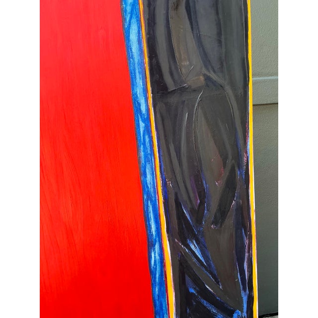 Vintage Monumental 1984 Original Geometric Abstract Oil on Canvas For Sale - Image 10 of 12