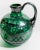 Vintage Green Murano Glass Liqueur Decanter and Glasses with Hand-Painted Silver Decor, Italy, 1930s, Set of For Sale - Image 5 of 11