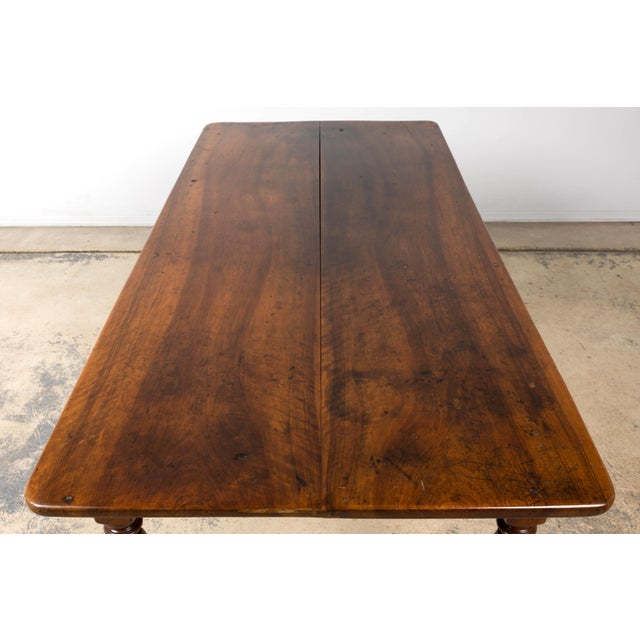 Mid-19th Century French Louis Philippe Walnut Writing Table With Three Drawers For Sale - Image 13 of 18