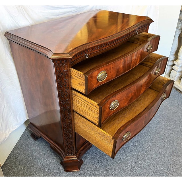 Wood Lloyd Buxton Designer English Walnut Chest of Drawers With Pullout Shelf For Sale - Image 7 of 12