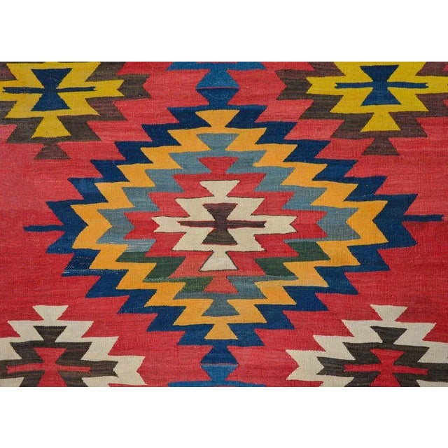 Brick Red Early 20th Century Kilim Runner For Sale - Image 8 of 11