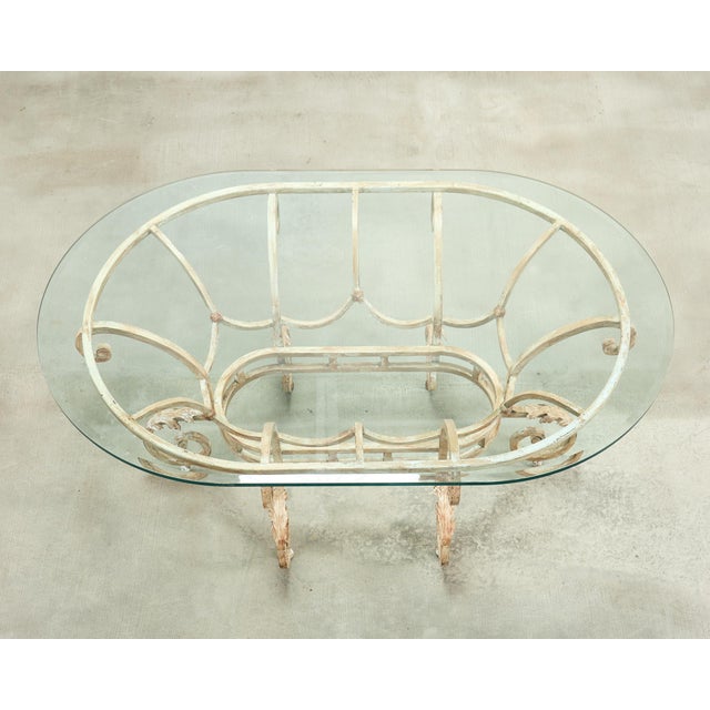 20th Century Italian Regency Wrought Iron Garden Dining Table For Sale - Image 4 of 18
