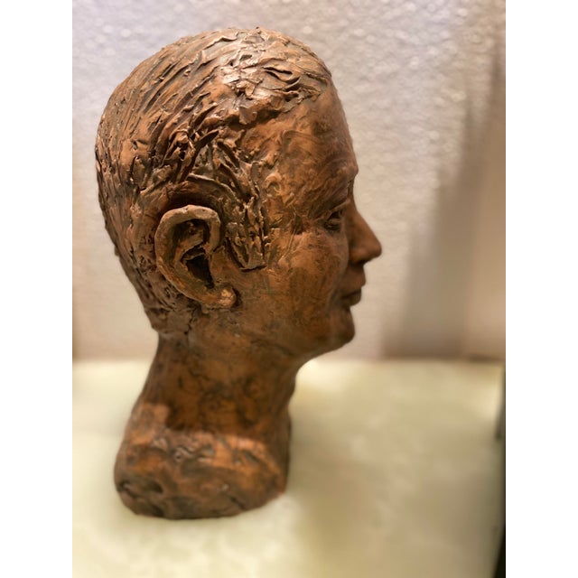 Paint Vintage Italian Painted Chalkware Bust For Sale - Image 7 of 13