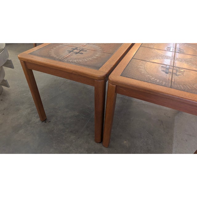 Wood 1970s Johannes Anderson Mid-Century Tile Top Tables For Sale - Image 7 of 17