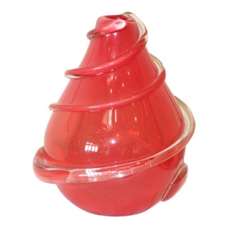 Stunning Signed Silas Kern Studio Art Glass Hand-Blown Vase For Sale