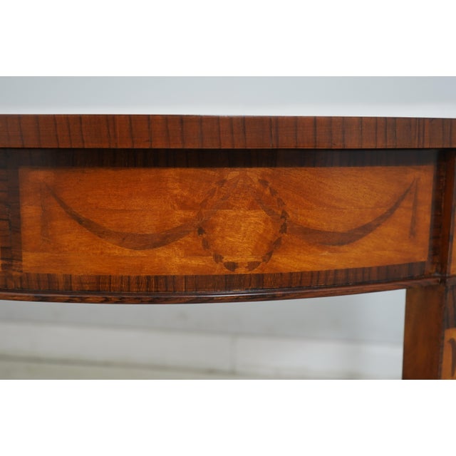 Adams Style Highly Inlaid Demilune Console Table For Sale - Image 9 of 12