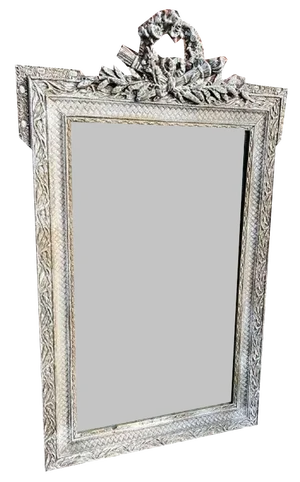 19th Century French Carved Wood & Gesso Mirror