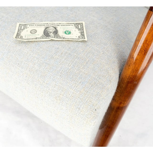 New Linen Upholstery Heavy Solid Maple Frames American Lounge Chairs - A Pair For Sale - Image 12 of 12