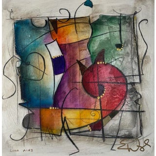 Eric Waugh, Original Artwork, Mixed Media on Paper, Luna Ai#3 For Sale