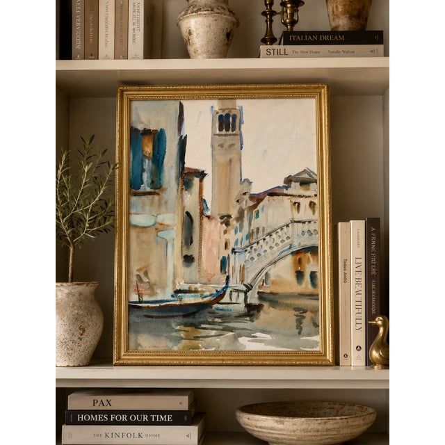 Paper Rialto Bridge, Venice by John Singer Sargent, Vintage Art Print, 18" X 24" For Sale - Image 7 of 9