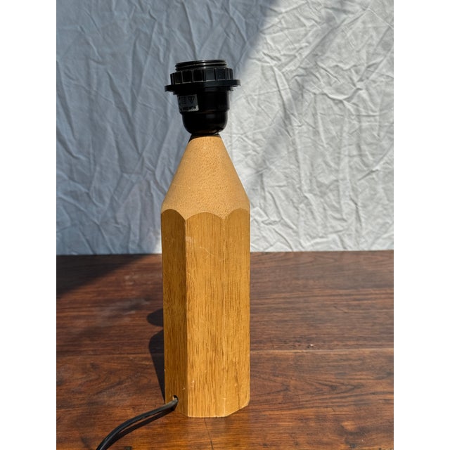 Vintage Natural Wood Pencil Lamp Base from Tarogo, 1980s For Sale - Image 9 of 15
