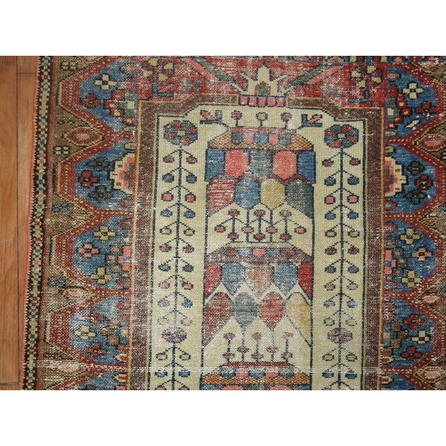 Contemporary Early 20th Century Shabby Chic Persian Malayer Tiny Rug For Sale - Image 3 of 6