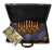 Hand-Painted Ornamental Chess & Backgammon Set, Indigo and Turquoise, One-of-One For Sale
