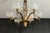 Metal Vintage Petitot Brass Chandelier With Waterfall Opaline Shades For Sale - Image 7 of 9