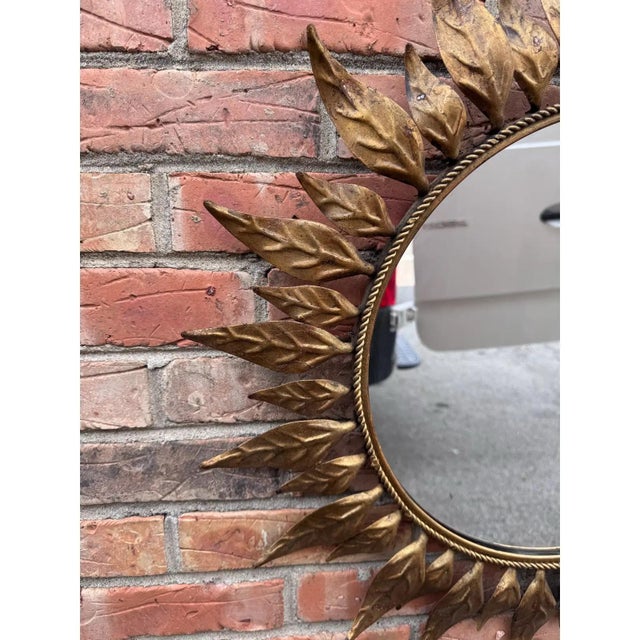 French Mid-Century French Sunburst Mirror For Sale - Image 3 of 7