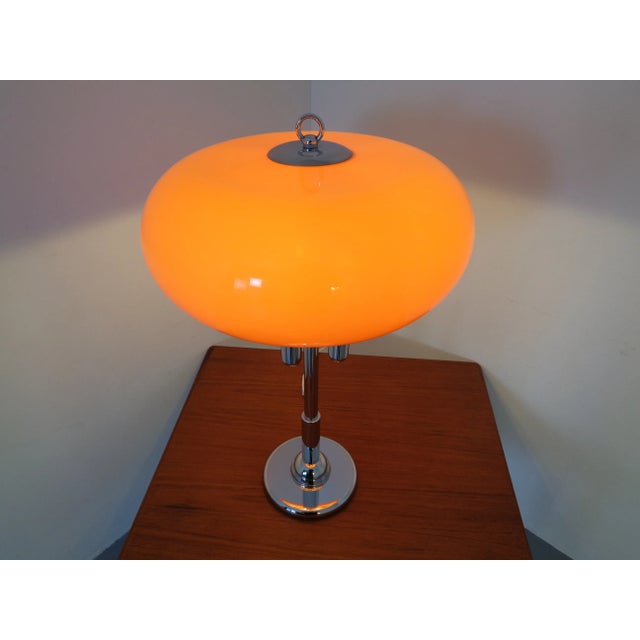 Italian Orange Plastic & Chrome Table Lamp, 1960s For Sale - Image 16 of 18