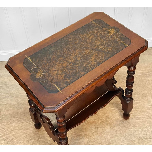 Antique Colonial Bird's Eye Maple Turned Occasional Table For Sale - Image 4 of 11