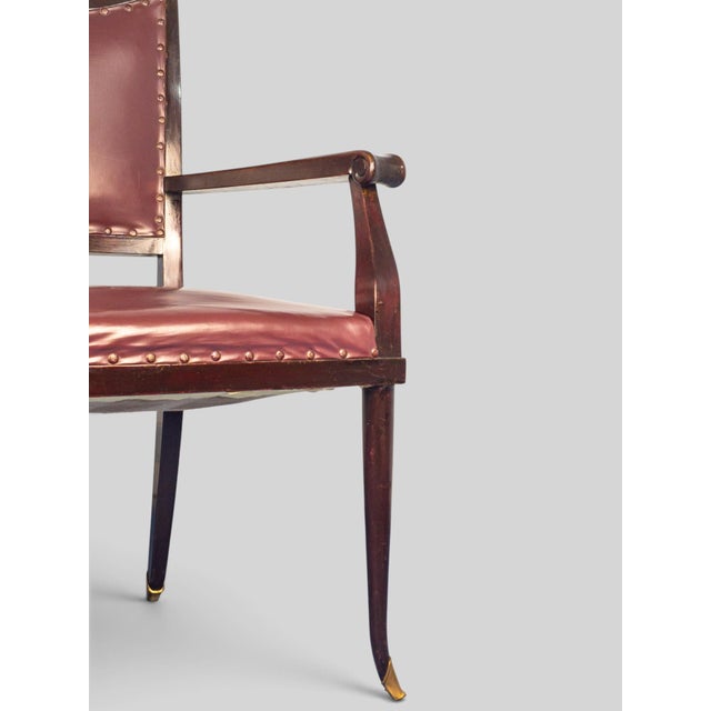 Mid-Century Italian Leather Desk Armchair by Vittorio Dassi, 1950s For Sale - Image 10 of 16