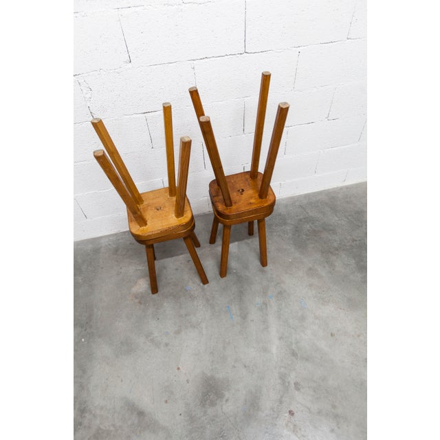 Brutalist Handcrafted Floral Stools, 1960s, Set of 4 For Sale - Image 15 of 18