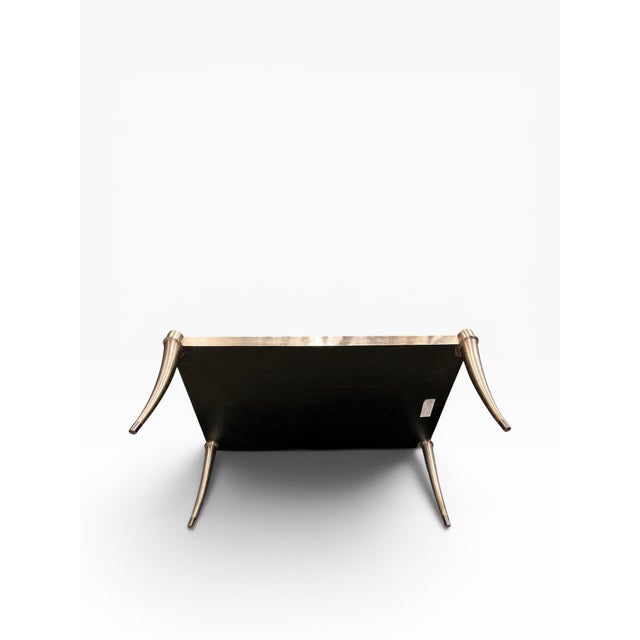 Wood Ferguson Copeland Silver Leaf Coffee Table With Curved Sabre Legs For Sale - Image 7 of 15