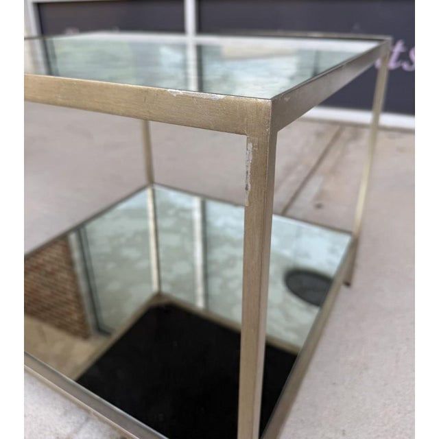 Pair of Attributed Ethan Allen Two-Tier Mirrored Side Tables For Sale - Image 10 of 15