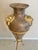 Vintage Floor Amphora Urn Vase 52” With Lionhead Ring Handles &Tripod Stand For Sale In West Palm - Image 6 of 8