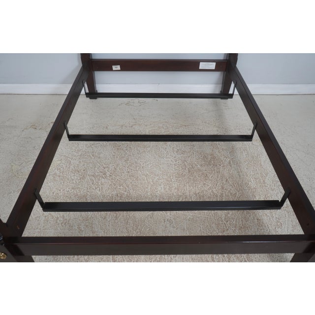 Stickley Rice Carved Mahogany Queen Size 4 Post Bed For Sale - Image 12 of 18