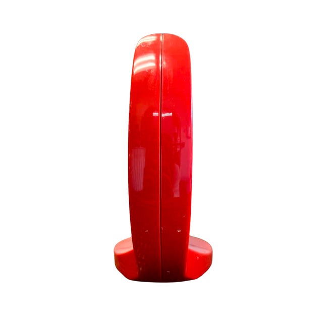Vintage Space Age Red Swivel Table Mirror, Made in Hong Kong, 1970s For Sale - Image 4 of 6