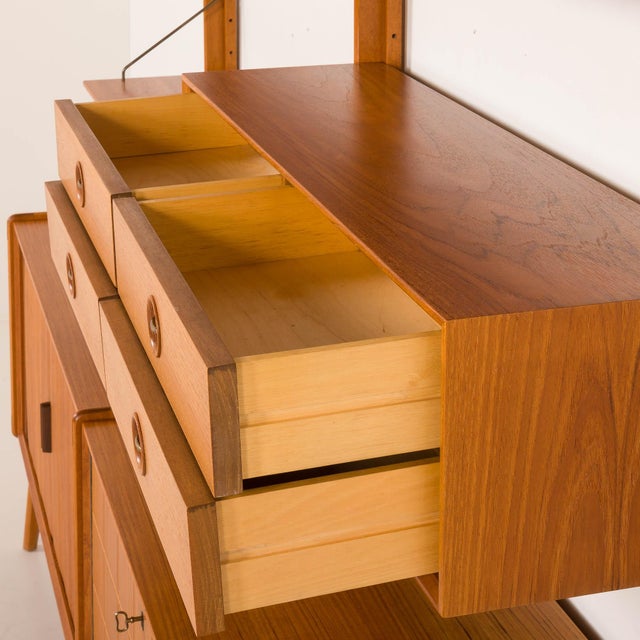 Brown Teak Free Standing Wall Unit by Fredrik A. Kayser for Gustav Bahus, Norway, 1960s For Sale - Image 8 of 18