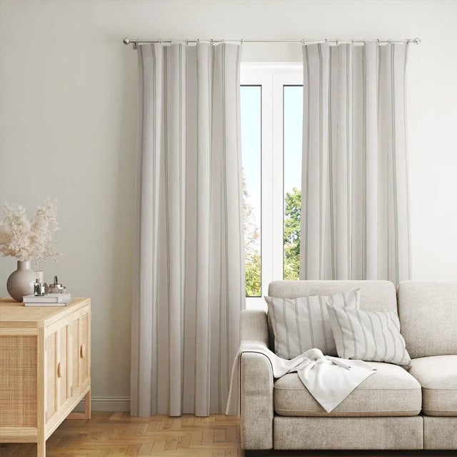 English Raleigh Stripe Green Fabric For Sale - Image 3 of 8