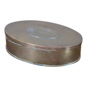 1780 Antique Mottahedeh G Mills Tunbridge Oval Brass Tobacco Snuff Box