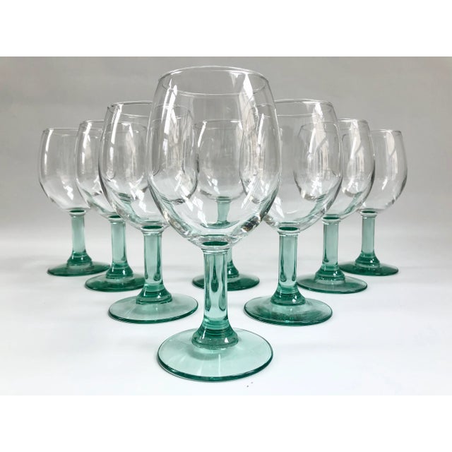 1980s 1980s Vintage Green Stemmed Wine Glasses - Set of 8 For Sale - Image 5 of 5